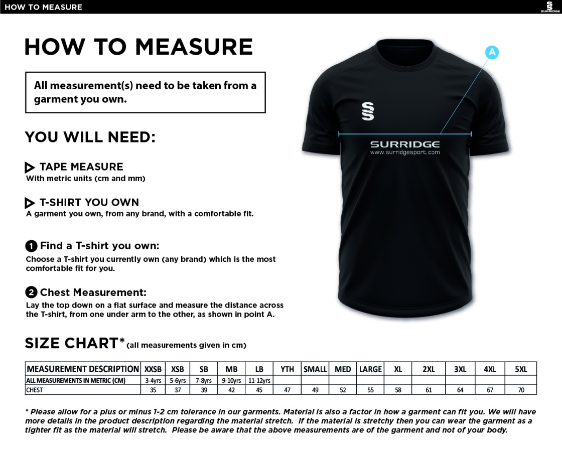 Shaurya CC - Blade Polo - Size Guide