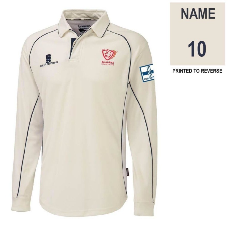 Shaurya CC - Premier Long Sleeve Navy Trim Shirt