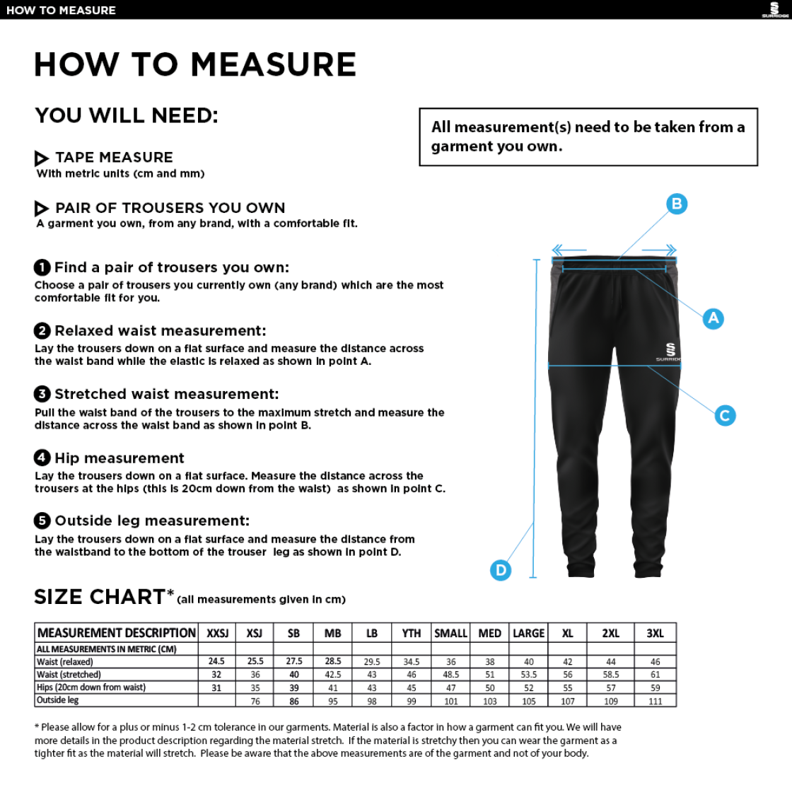 Shaurya CC - Tek Slim Pant - Size Guide