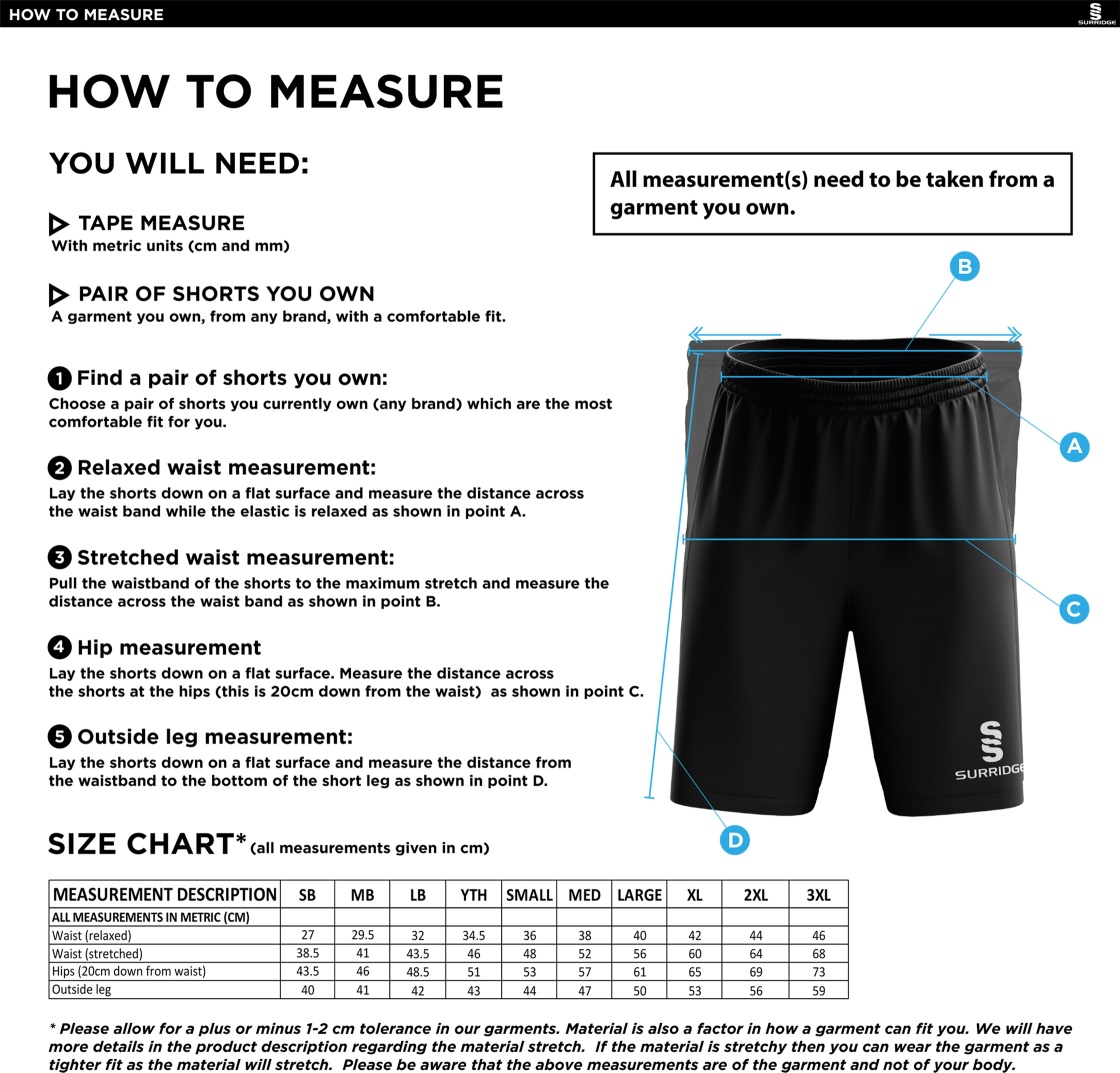 Shaurya CC - Blade Shorts - Size Guide