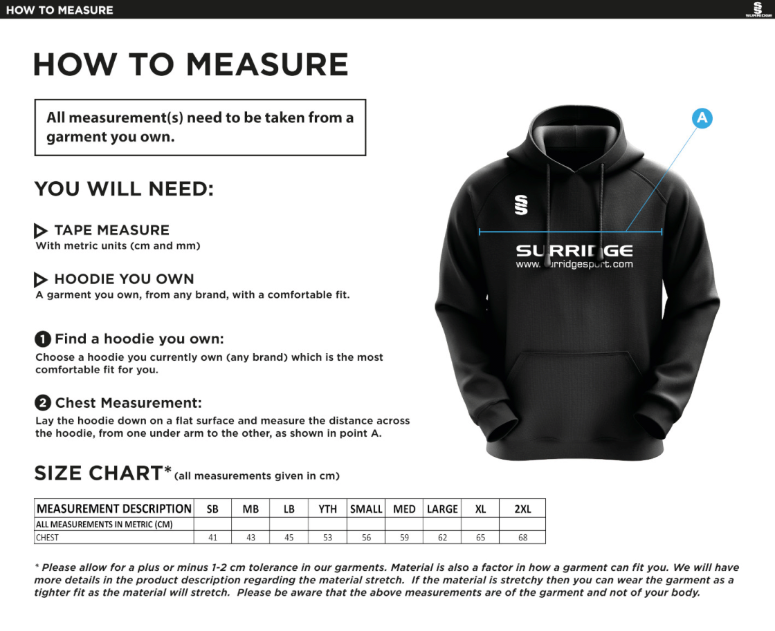 Shaurya CC - Blade Hoody - Size Guide